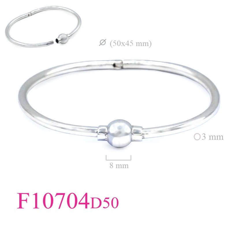 <p>Bangle, 3x50x45mm and 8mm screw ball.</p>