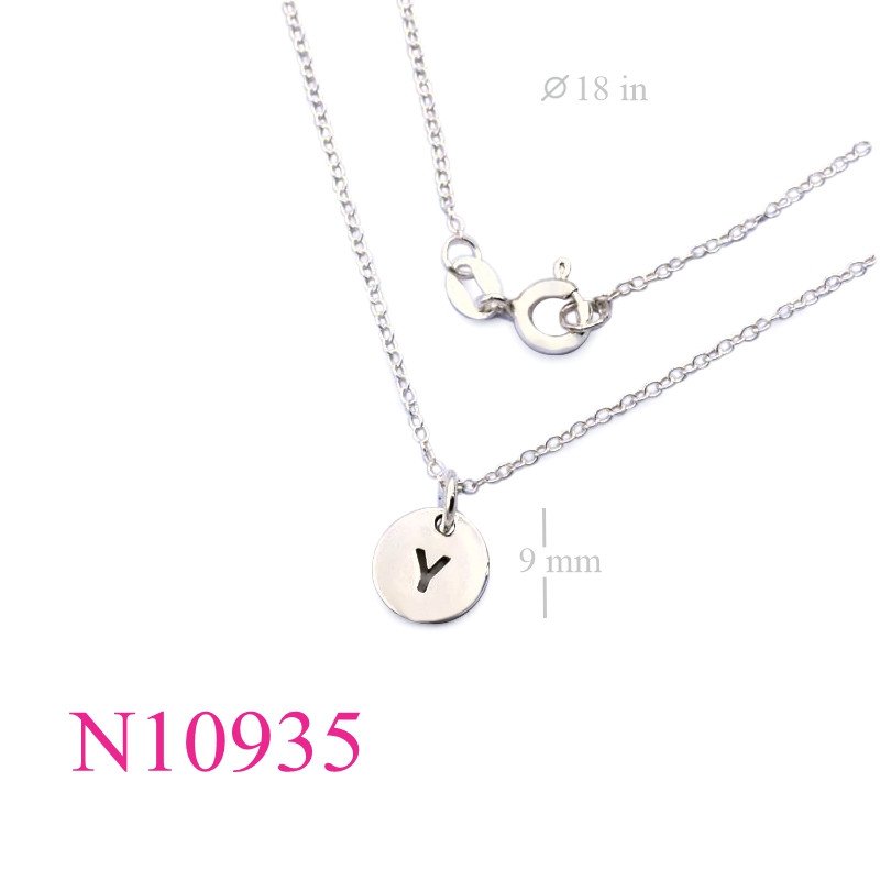 <p>Necklace, 18 inches chain and 9mm "Y" round tag.</p>