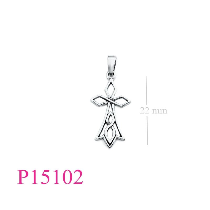 Pendant, 25mm openwork cross.