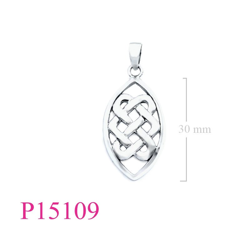 Pendant, 15x24mm marquise shape Celtic.