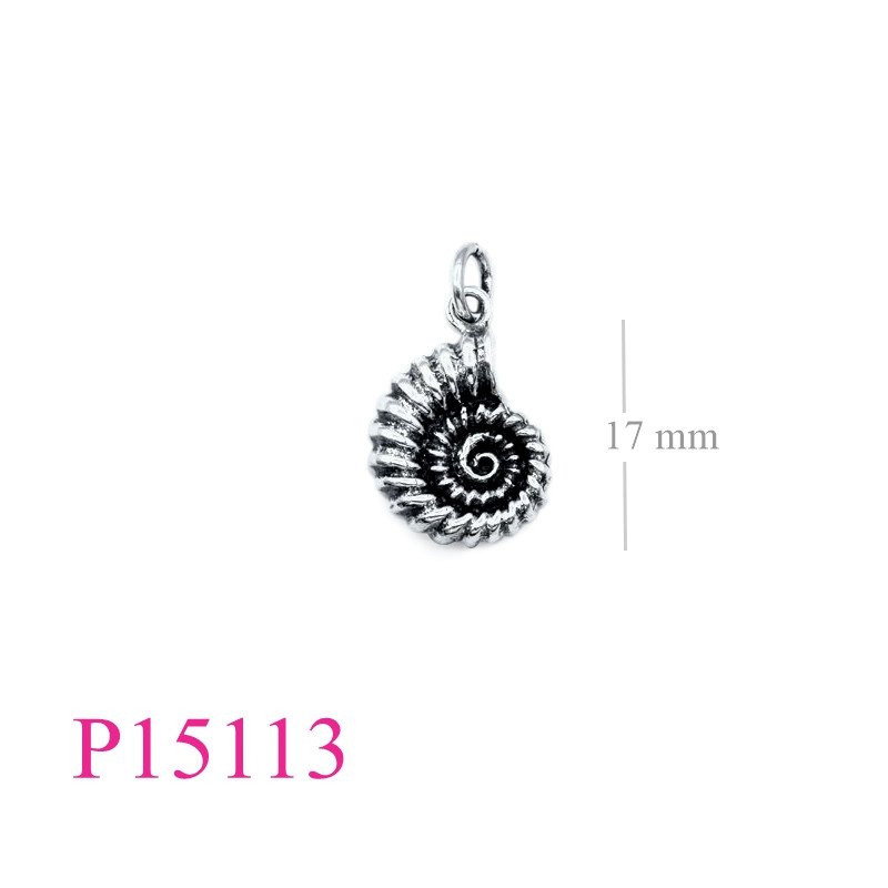 Pendant, 15mm nautilus.