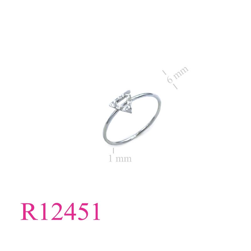 Ring, hammered triangle.