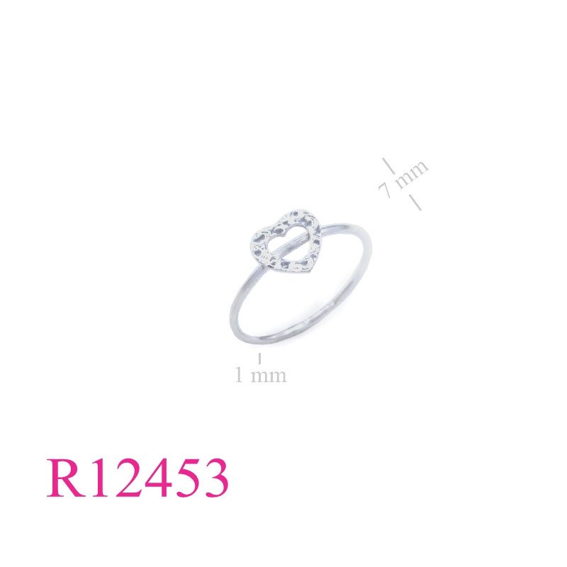 Ring, hammered heart.