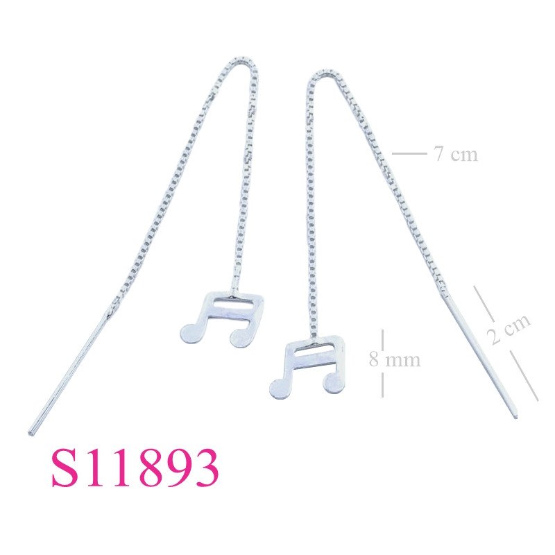 Earrings, music note chain.