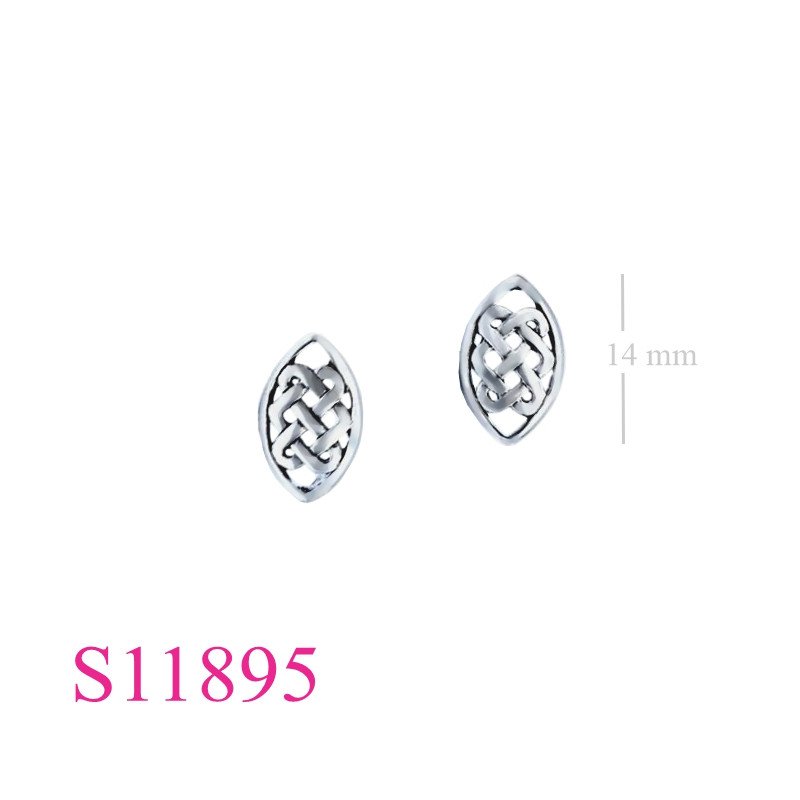 Earrings, 9x15mm marquise shape Celtic.