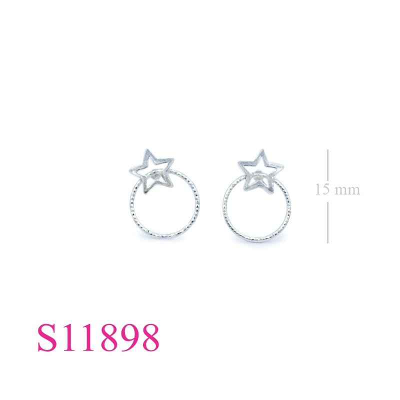 Earrings, star and loop.