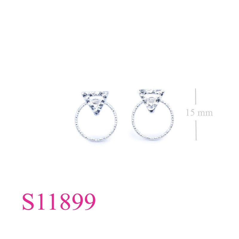 Earrings, triangle and loop.