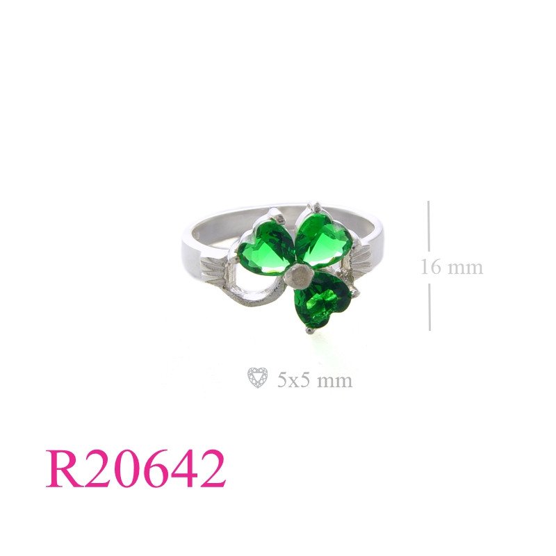 <p>Heart Ring, Shamrock Ring, Shamrock with 5mm stones.</p>