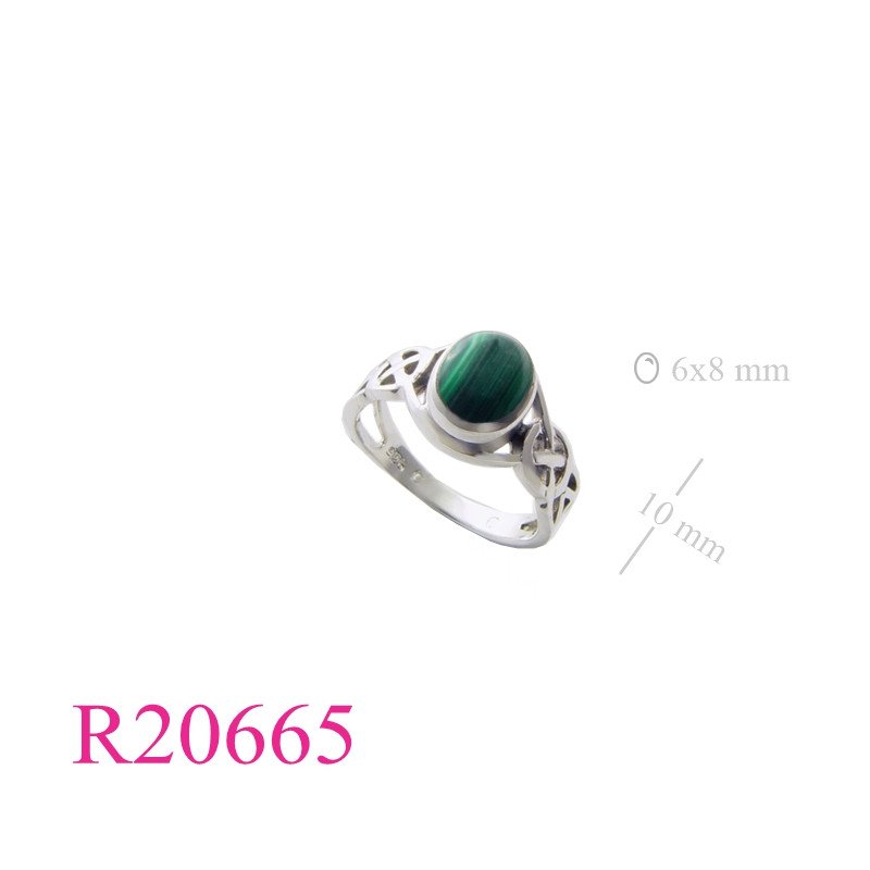 <p>Ring, celtic with oval stone.</p>