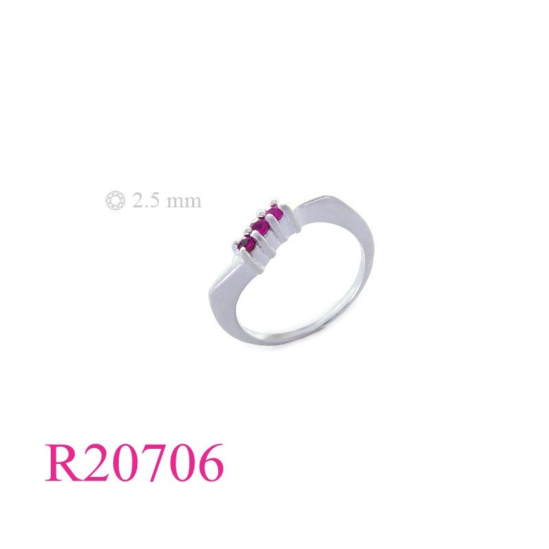 Stone Ring, 2.5mm round stones = 3 pcs.