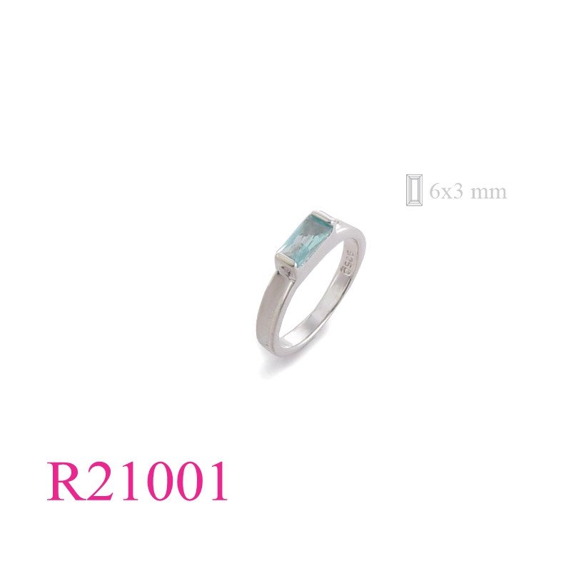 <p>Ring, 6x3mm rectangular stone.</p>