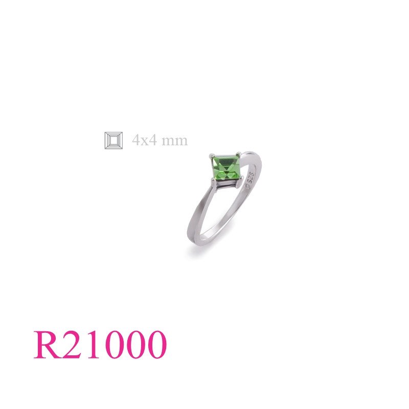 Stone Ring, 4mm square crystal stone.