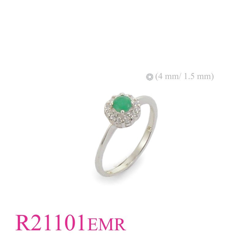 <p>Ring, 5mm Real Amethyst and small CCZs.</p>