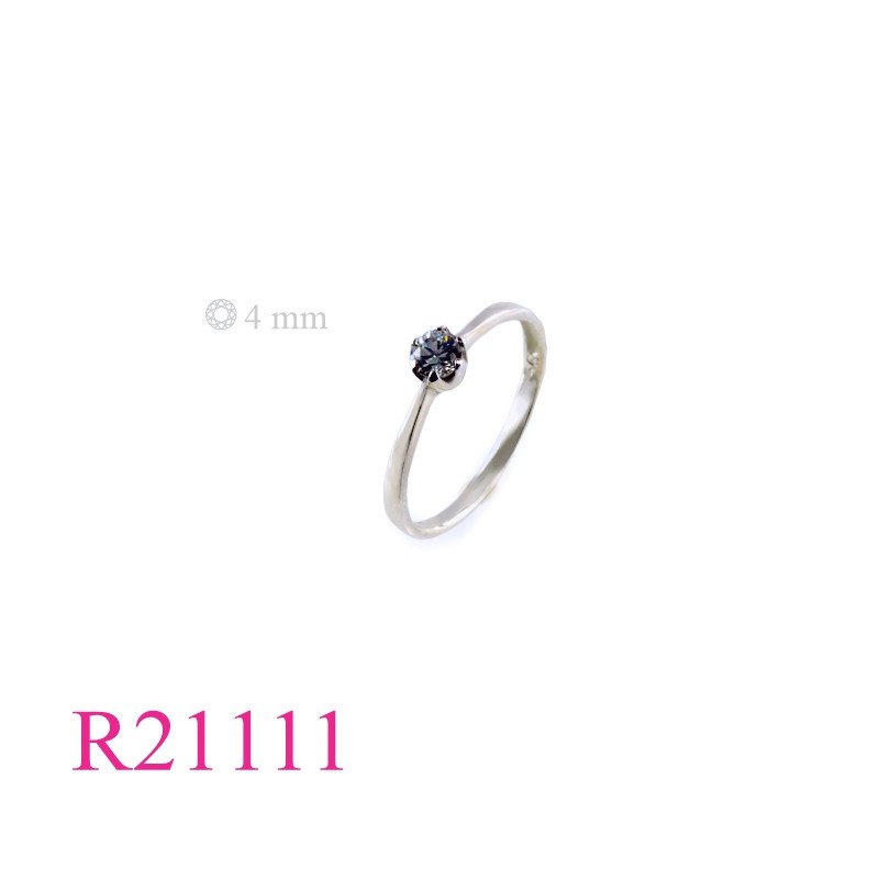 <p>Ring, 6 prongs 4mm round CCZ stone.</p>