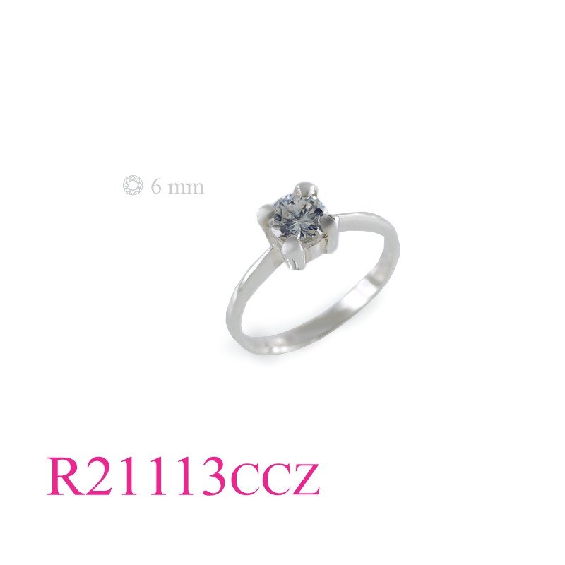 <p>Heart Ring, CZ Ring, 4prongs 6mm round CCZ.</p>