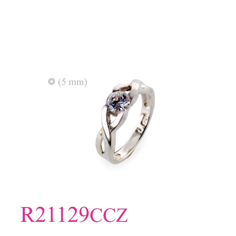 <p>Ring, 5mm round CCZ stone.</p>