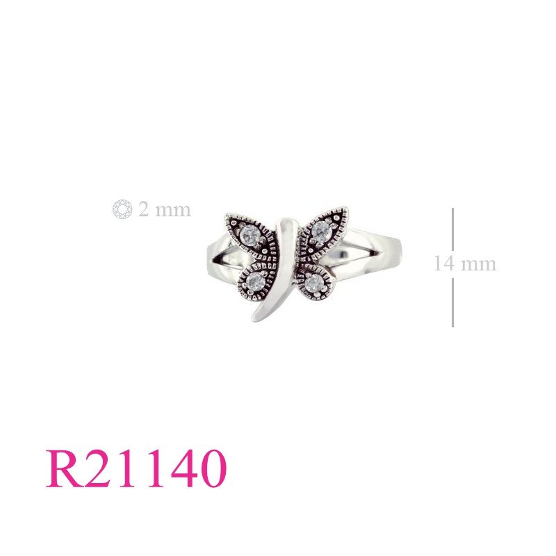 <p>Butterfly Ring, CZ Ring, with CCZs.</p>