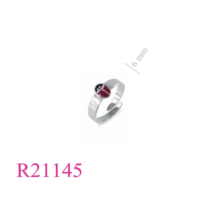 <p>Ring, ladybug adjustable size enamel.</p>