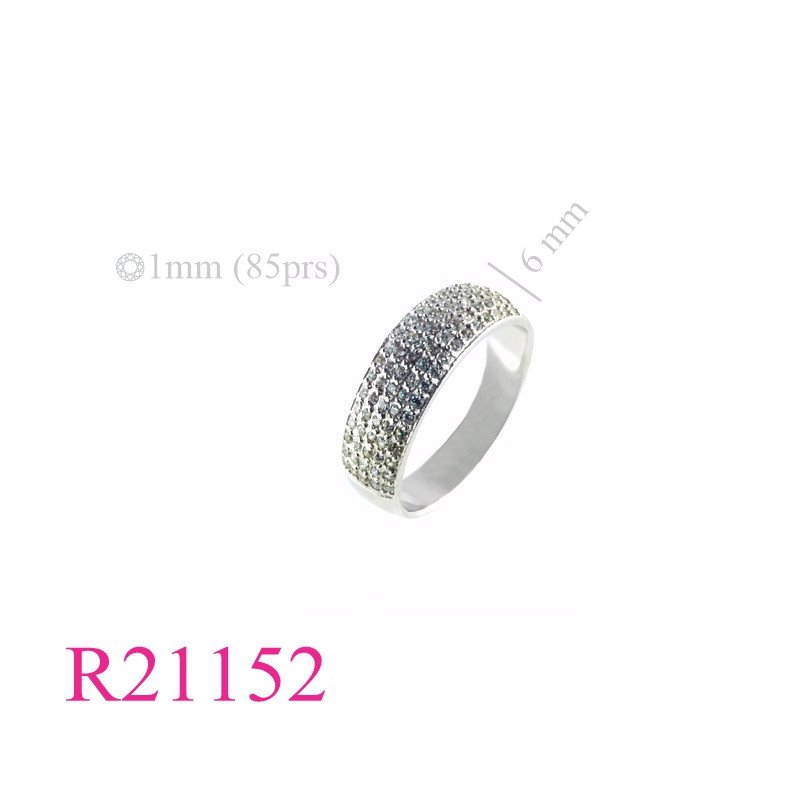 <p>Band Ring, micro setting CCZs.</p>