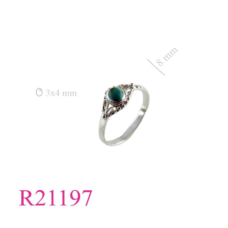<p>Ring, with oval Turquoise.</p>