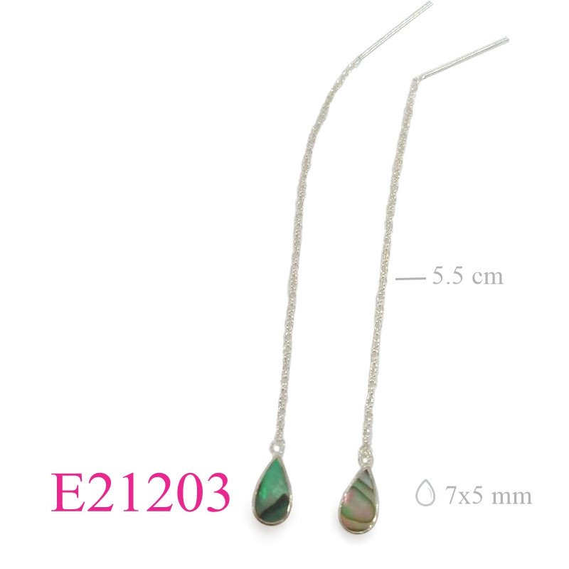 Stone Earrings, drop with chain.
