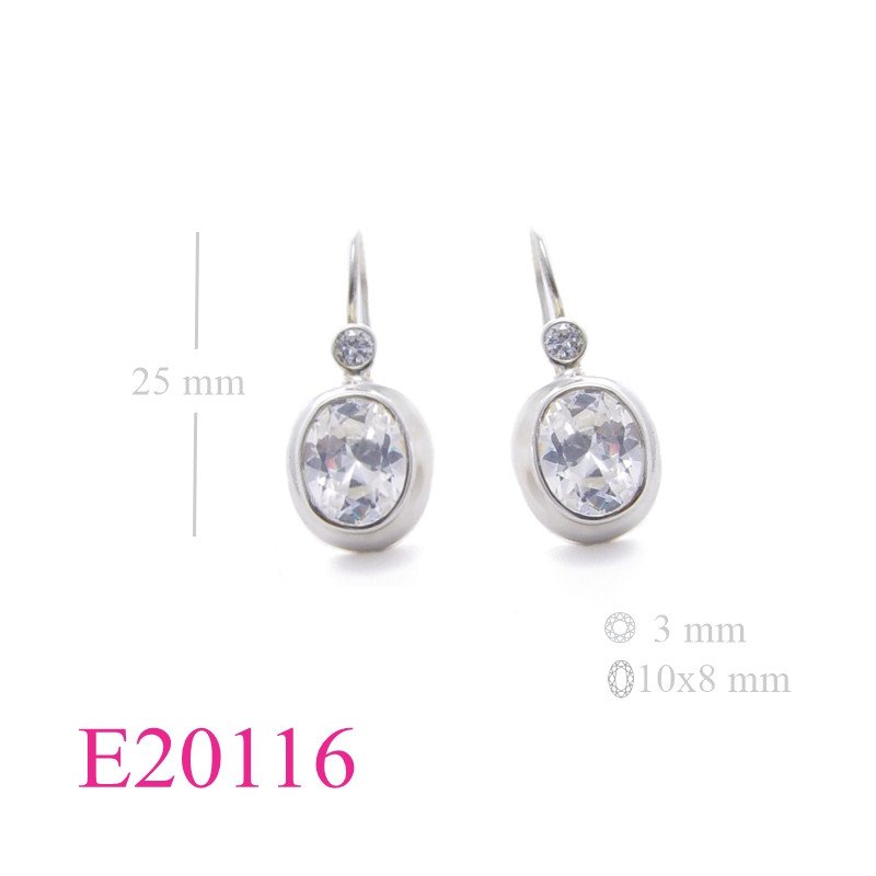 Stone Earring, oval with10x8mm oval stone.