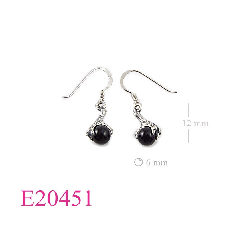 Earrings, eagle claw holding 6mm ball.