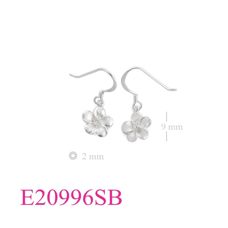 <p>Flower Earrings, CZ Earrings, 10mm sandblast champac with small CCZ.</p>