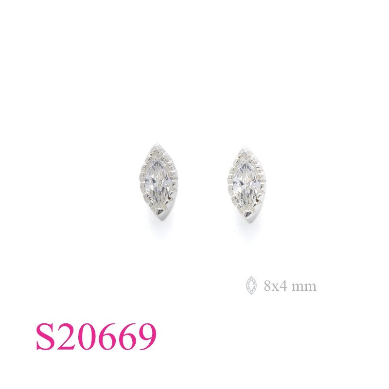 Stone Earrings, 8x4mm marquise stone.