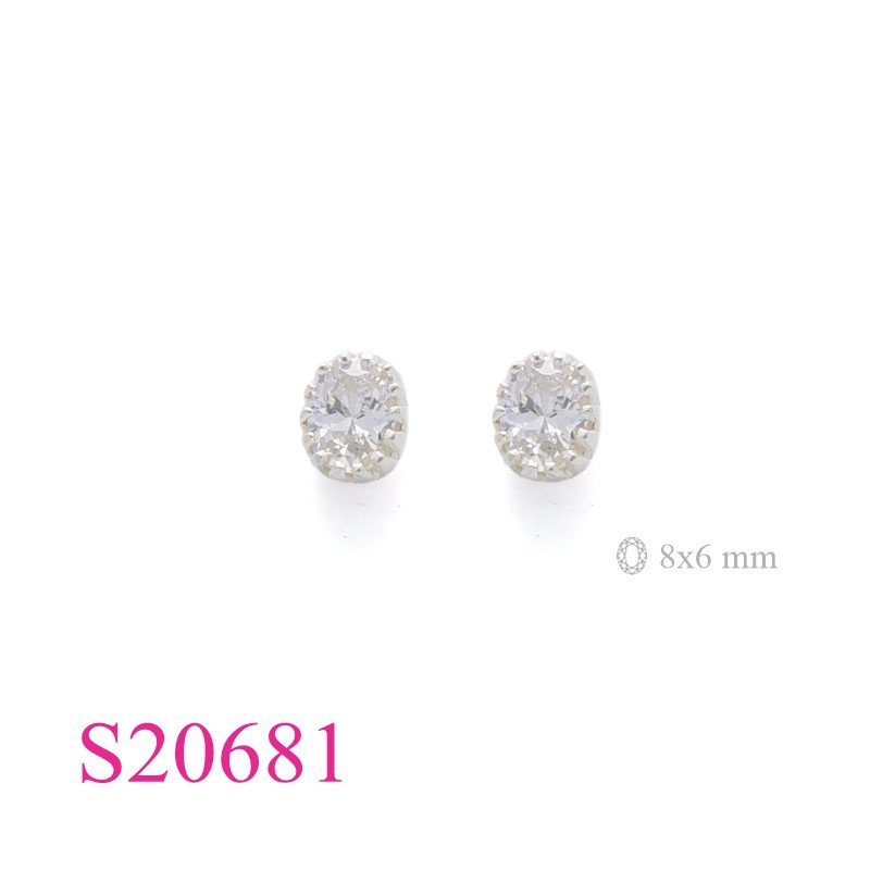 Stone Earrings, 8x6mm oval stone.