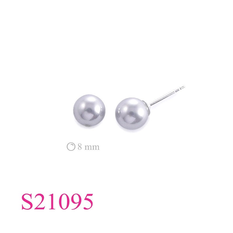 Stone Earrings, 10mm imitation perl.
