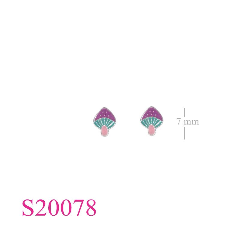 Stone Earrings, enamel, mushroom