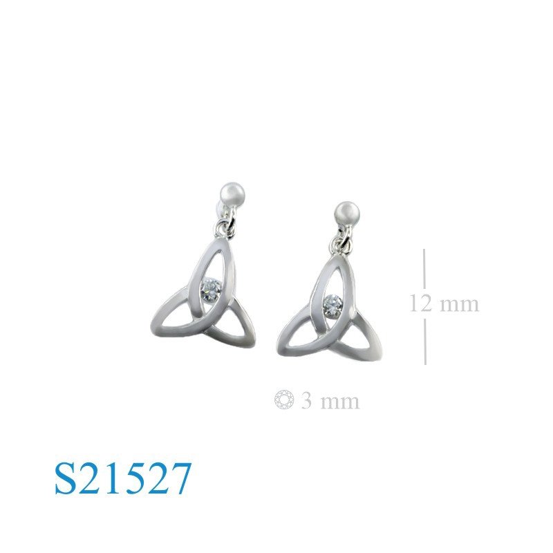 <p>Earrings, 12mm Trinity ball post with round CCZ.</p>