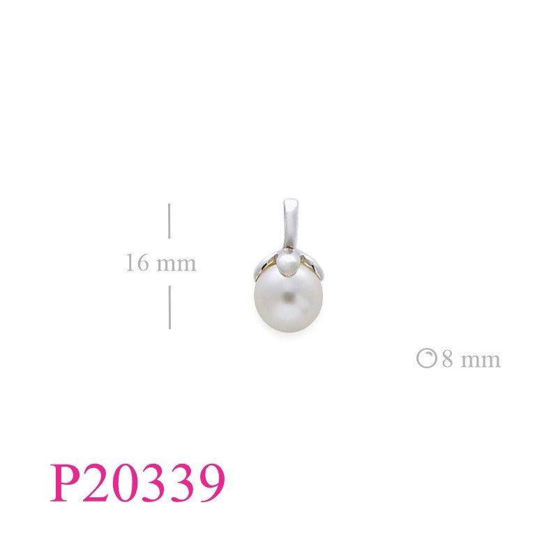 Stone Pendant, 8mm pearl.