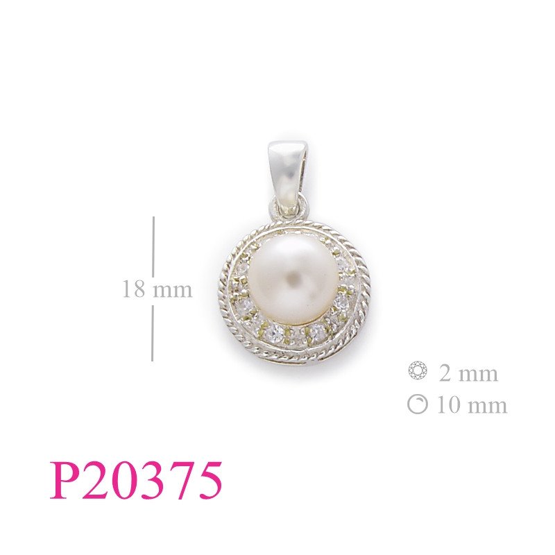 Stone Pendant, 10mm bead with 2.3mm  round stones.