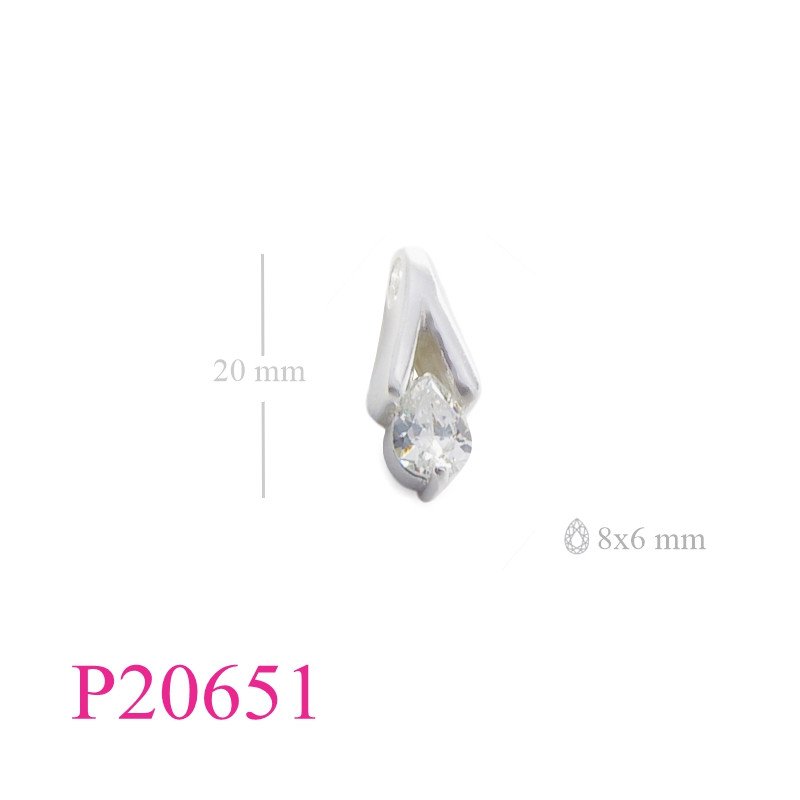 Stone Pendant, 8x6mm drop stone.