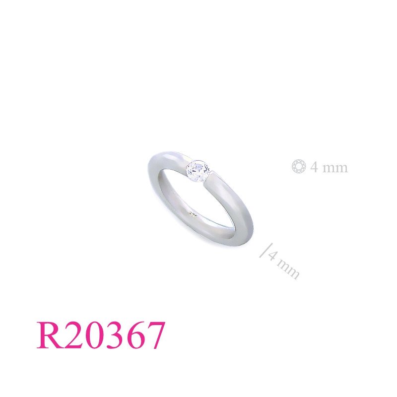Stone Ring, gripping 4mm round stone.