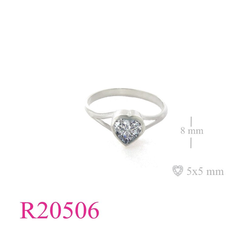 Stone Ring, 5mm heart.
