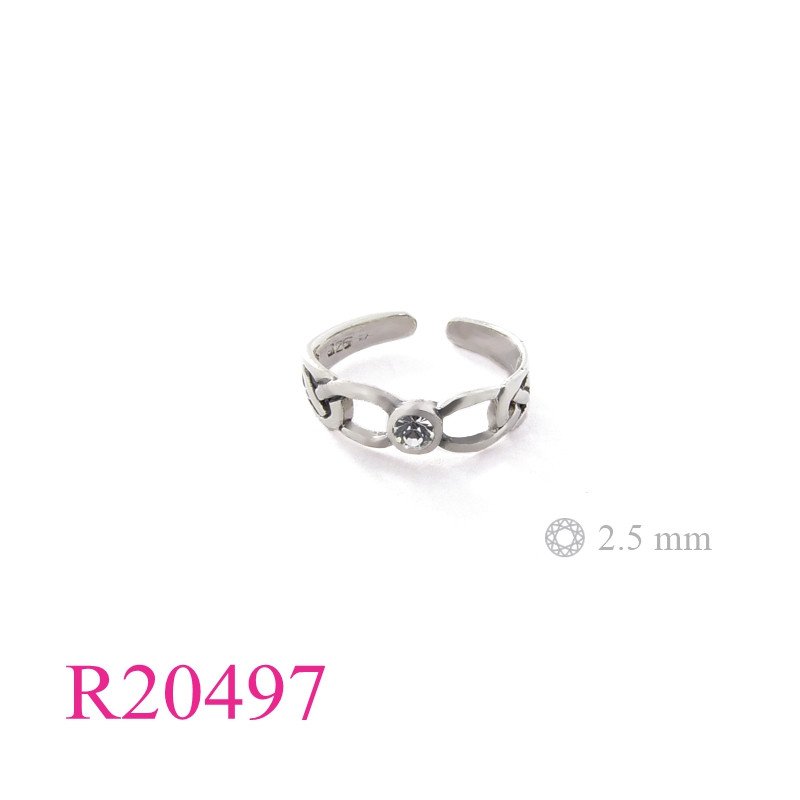Stone Ring, toe, celtic with crystal.