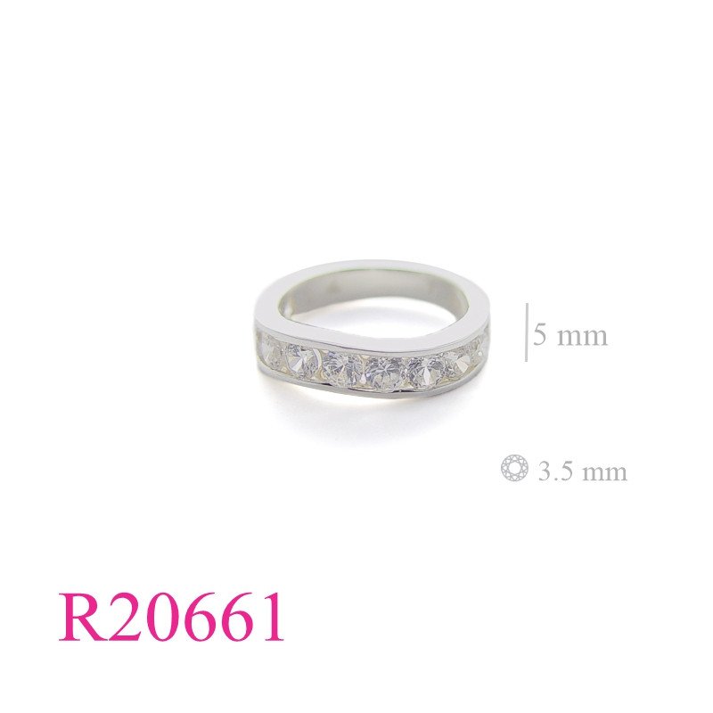 Stone Ring, 3.5mm round = 11 pcs.