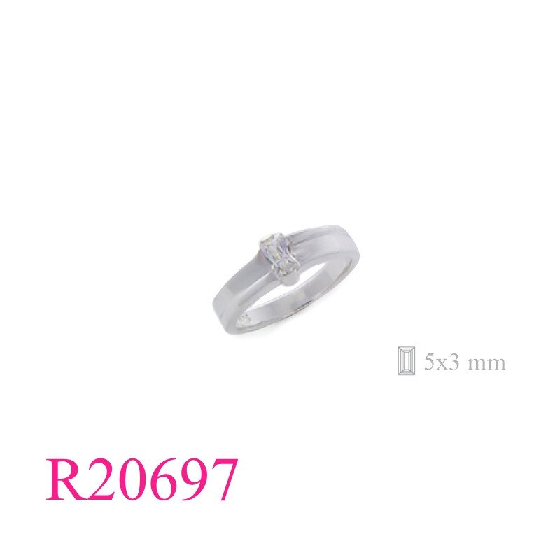 Stone Ring, 5x3mm rectangular stone.