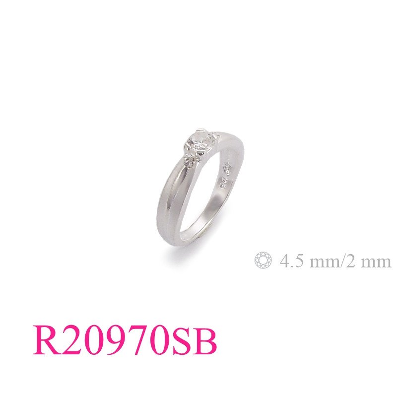 Stone Ring, 4.5mm, 2mm round stones with sandblast.