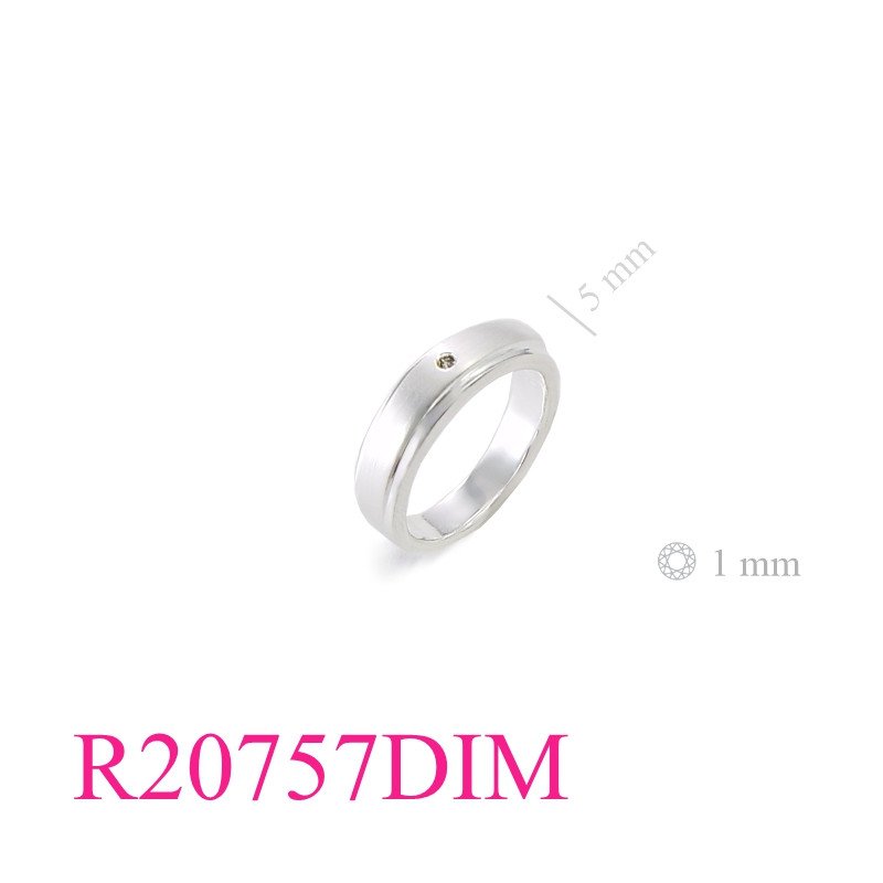 Stone Ring, band 2 tone surface with Real diamond.
