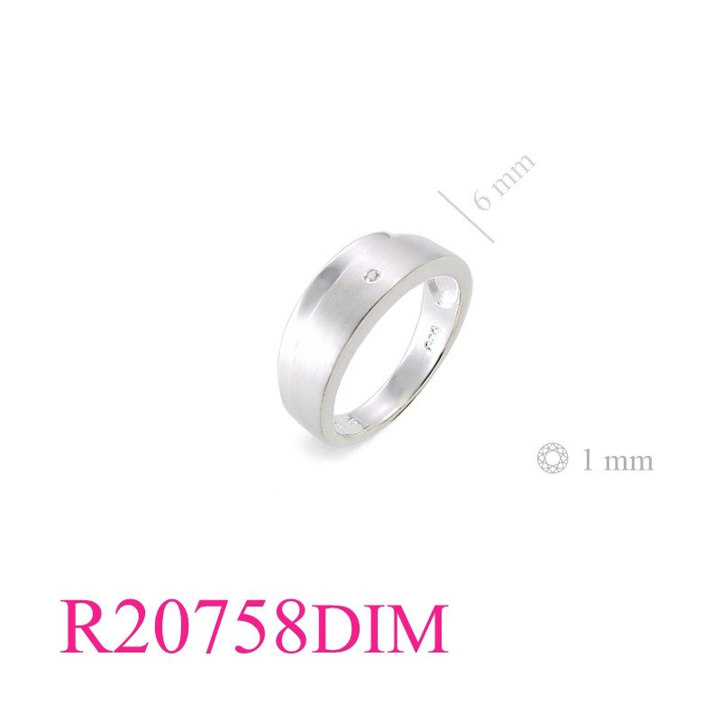Stone Ring, 2 tone surface with Real diamond.