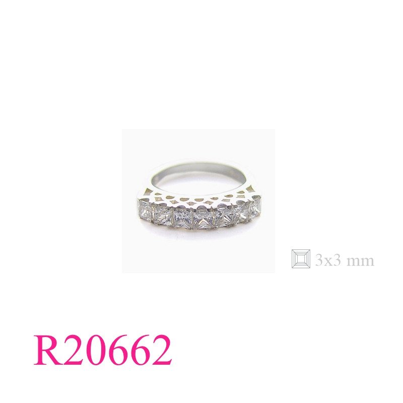 Stone Ring, 3mm square = 7 pcs.