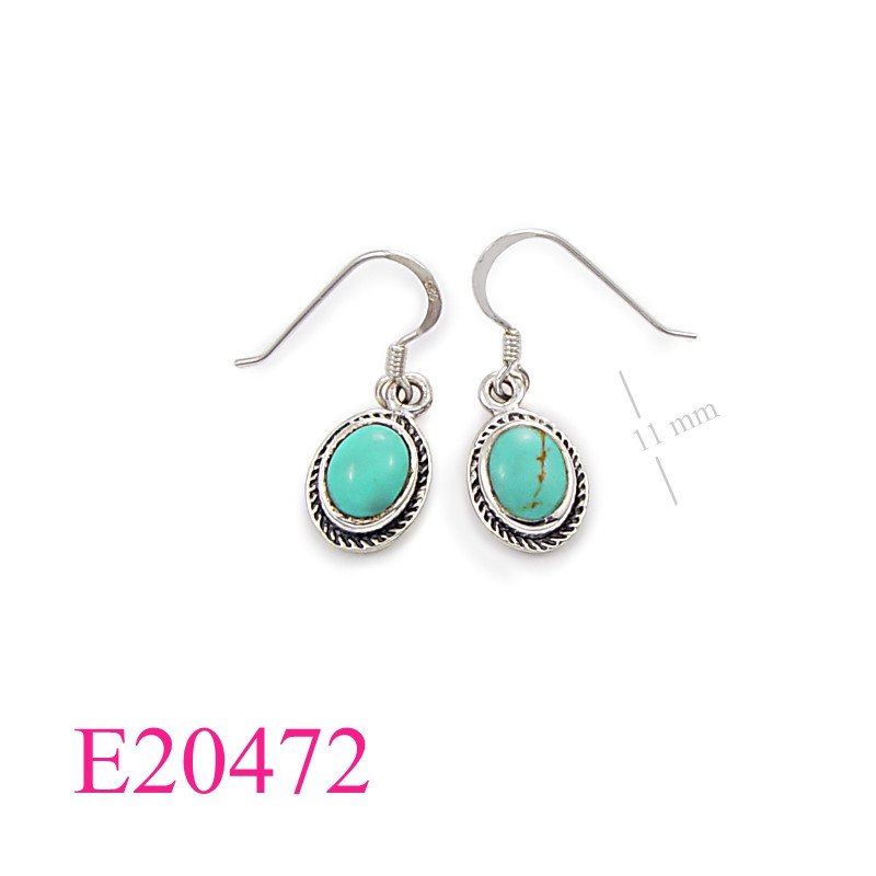 Stone Earrings, oval.