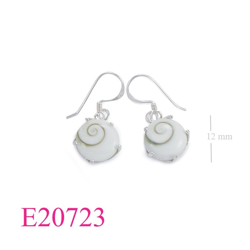 Stone Earrings, swirl shell.