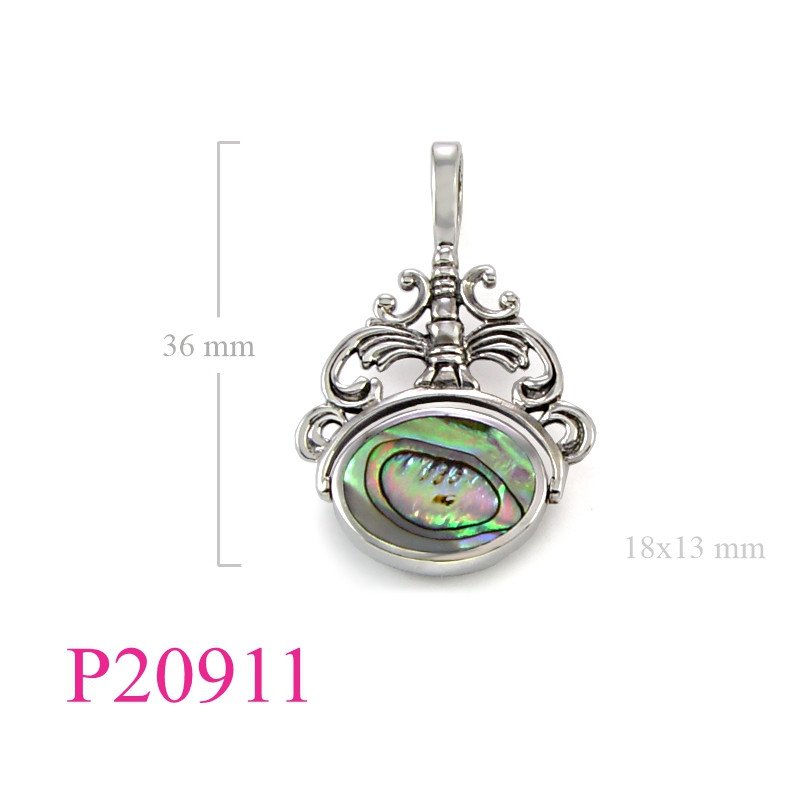 Stone Pendant, flip able oval stones.