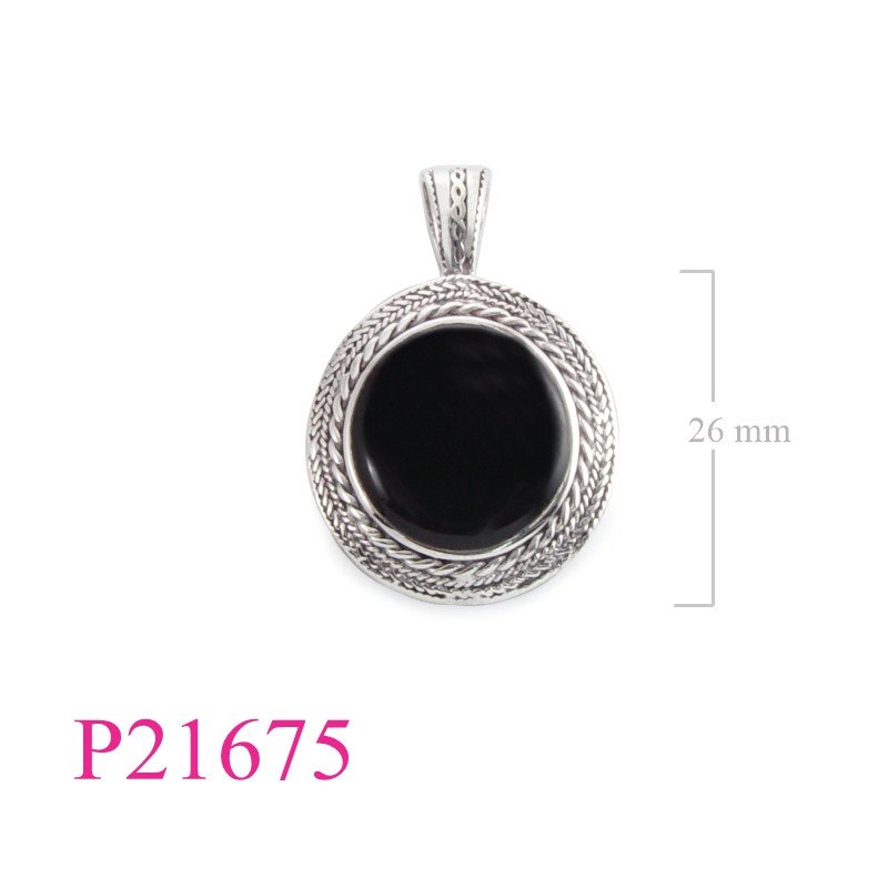 Stone Pendant, round.
