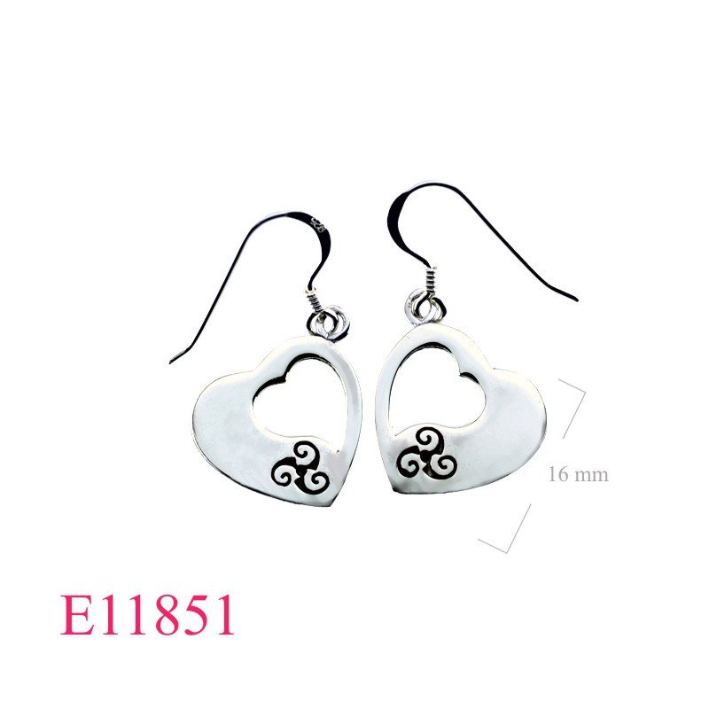 <p>Heart Earrings, Triskelion Earrings, opened heart and Triskelion.</p>